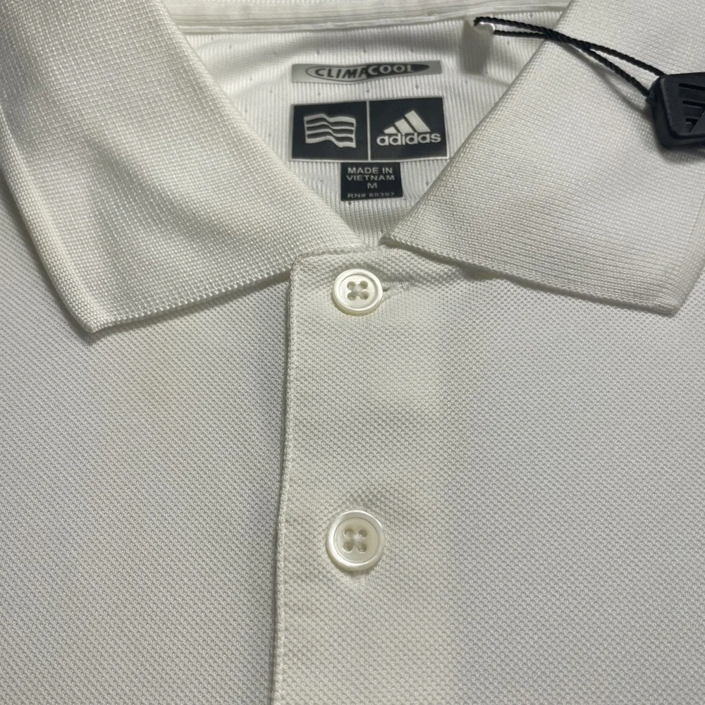 adidas men polo white size medium new